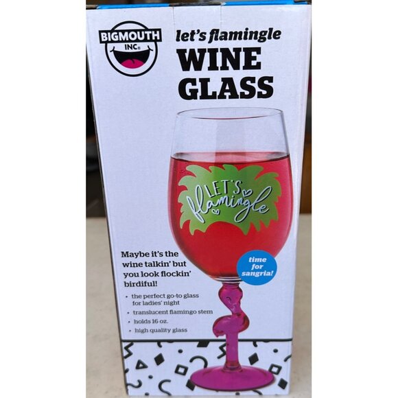 1-pc. Flamingo Theme 16 oz. Wine Glass w/Translucent Flamingo Stem 9" Tall (NWB) - Picture 12 of 15